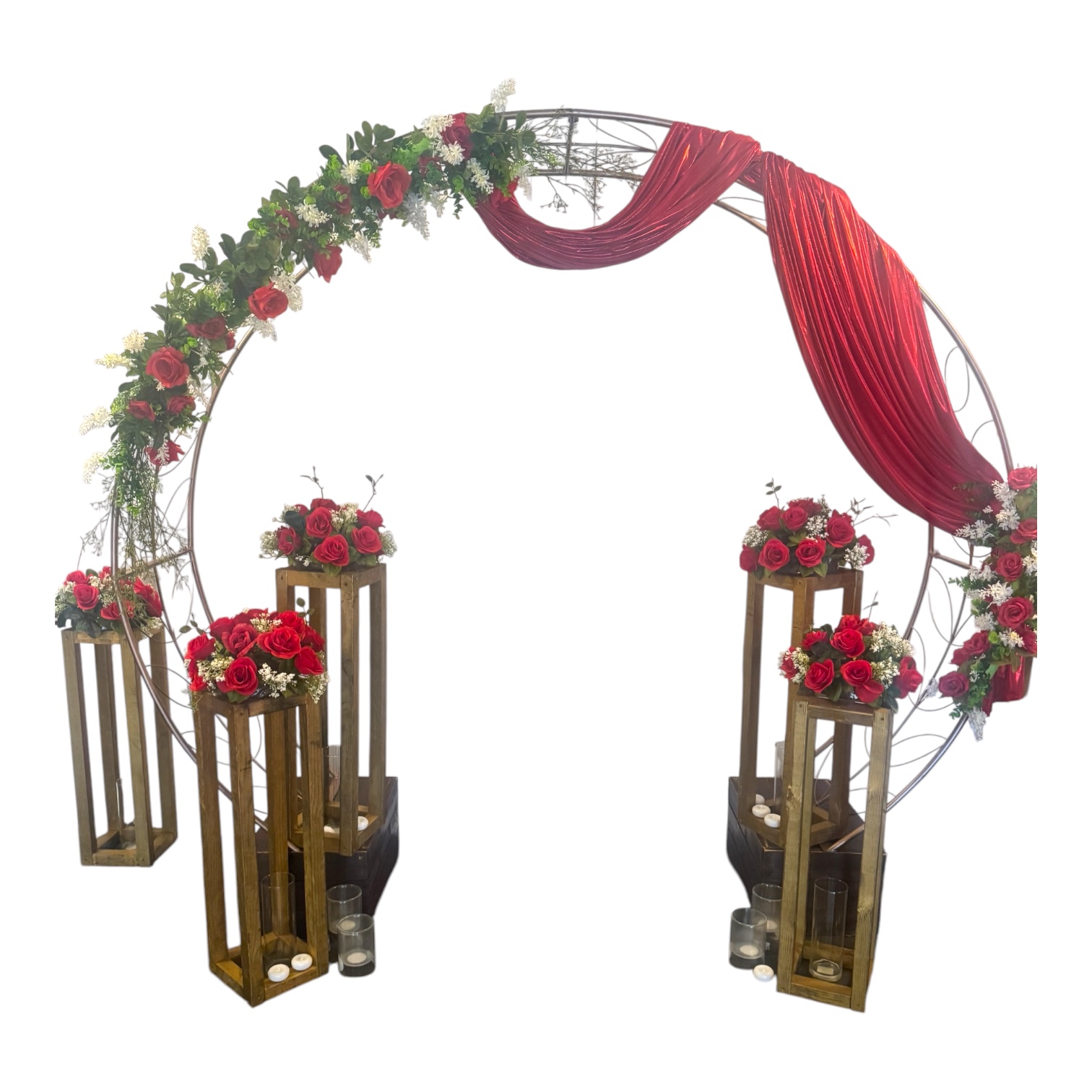 Wedding arch with floral decor